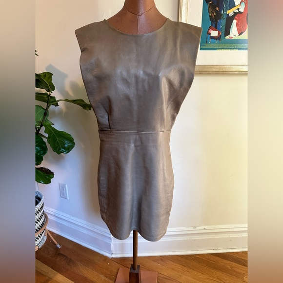 LEATHER MINI DRESS - Picture 2 of 8